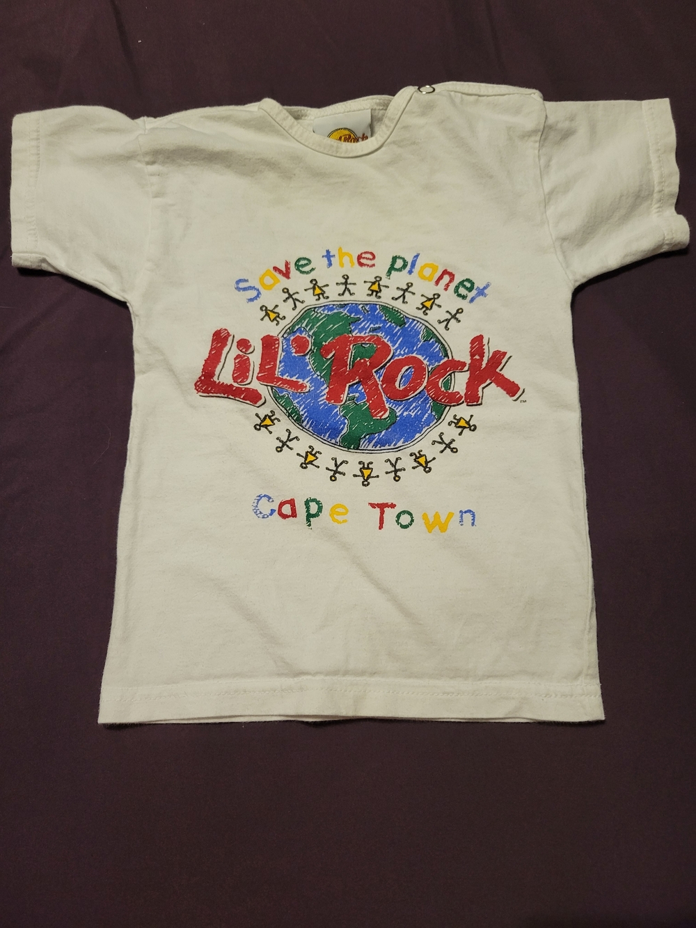 Hard Rock Cafe White 'Lil' Rock' Save the Planet Kids Tee - Cape Town